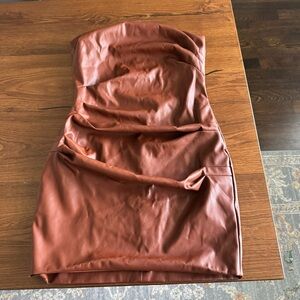 DO+BE Strapless Faux Leather Dress